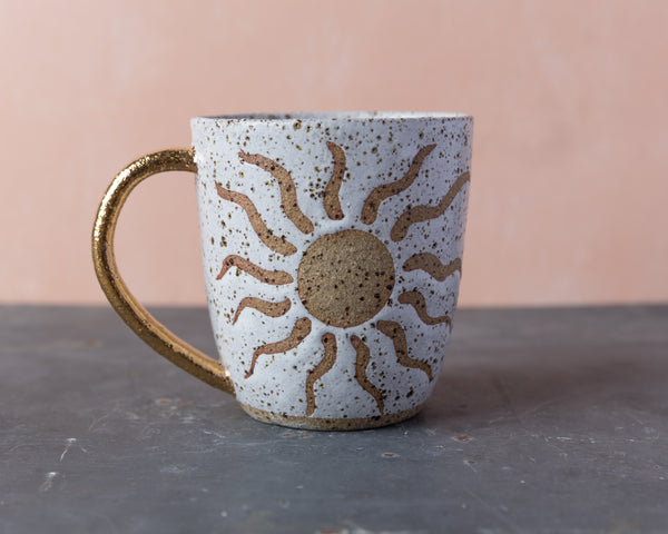 SOL MUG - GOLD HANDLE - SPECKLED CLAY - S/M/L