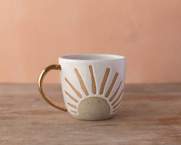 SUNRISE MUG - GOLD HANDLE - SANDY CLAY - S/M/L