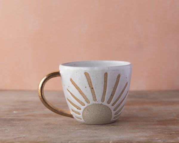 SUNRISE MUG - GOLD HANDLE - SANDY CLAY - S/M/L