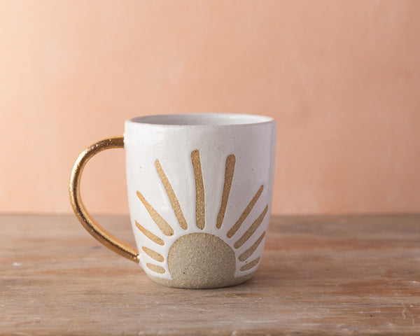 SUNRISE MUG - GOLD HANDLE - SANDY CLAY - S/M/L