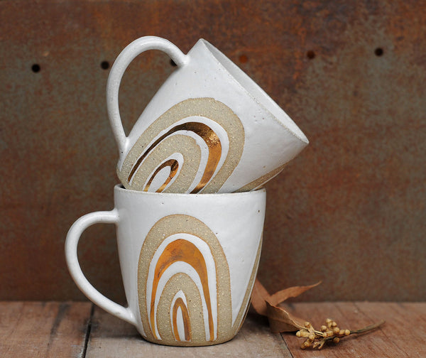 GOLD RAINBOW MUG - SANDY CLAY - S/M/L