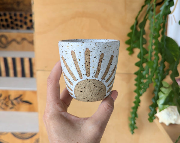 SUNRISE CUP - HANDLESS - SPECKLED CLAY - SMALL