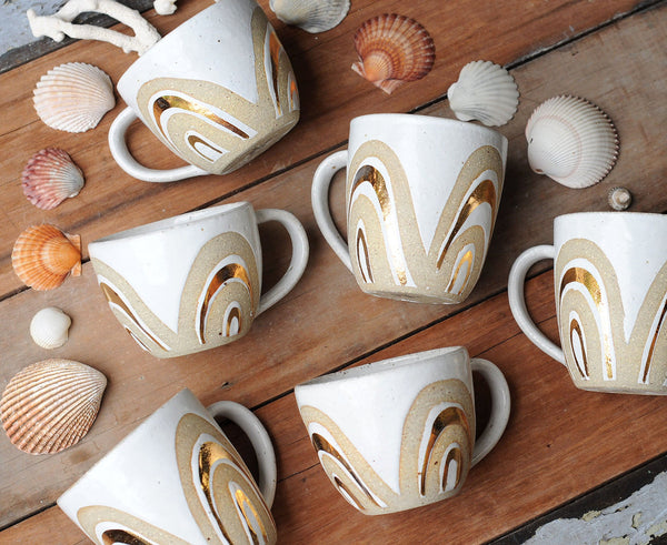 GOLD RAINBOW MUG - SANDY CLAY - S/M/L