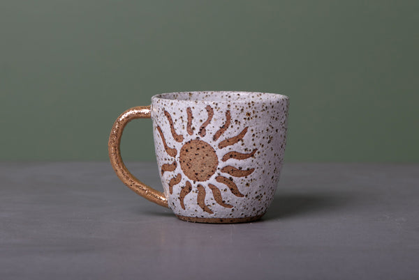 SOL MUG - GOLD HANDLE - SPECKLED CLAY - S/M/L