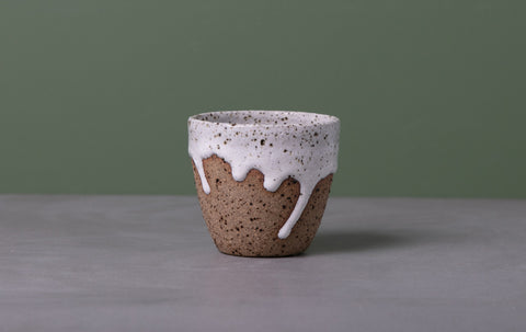 DRIBBLE CUP - HANDLESS - SPECKLED CLAY - SMALL