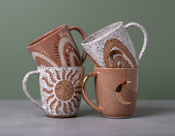GOLD RAINBOW MUG  - SPECKLED CLAY - S/M/L