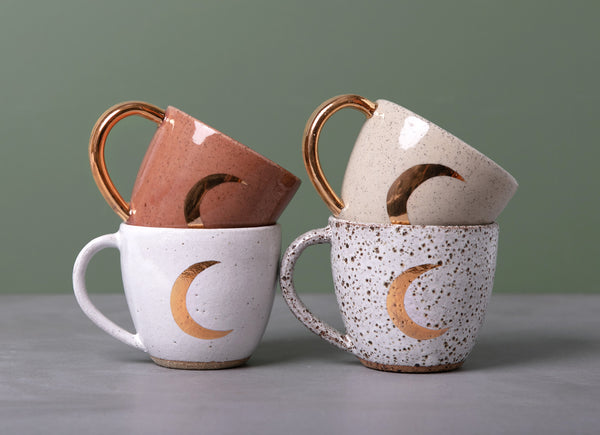 CRESCENT MOON MUG - SPECKLED CLAY - S/M/L