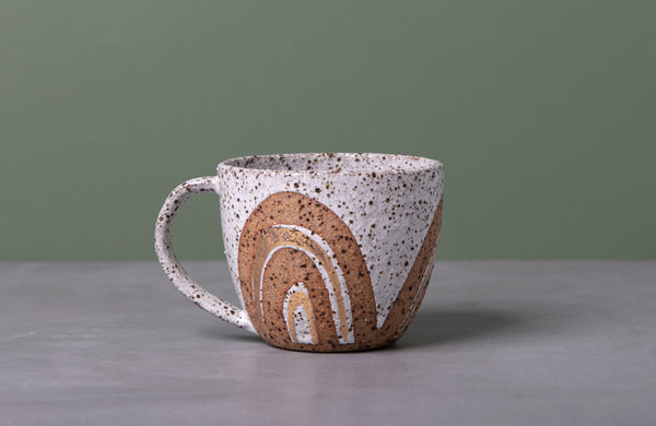 GOLD RAINBOW MUG  - SPECKLED CLAY - S/M/L