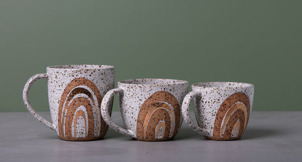 GOLD RAINBOW MUG  - SPECKLED CLAY - S/M/L
