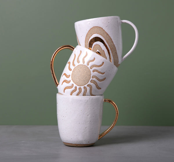 GOLD RAINBOW MUG - SANDY CLAY - S/M/L