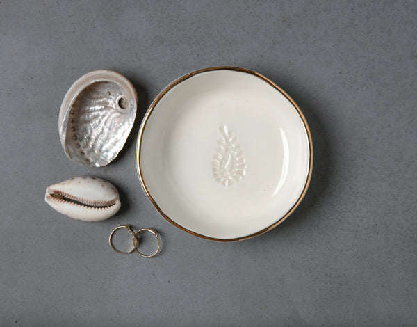 PAISLEY BOWL - WHITE CLAY