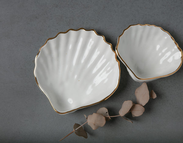 COCKLE SHELL BOWL - WHITE CLAY - SMALL/MEDIUM