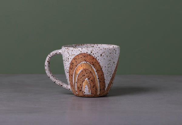 GOLD RAINBOW MUG  - SPECKLED CLAY - S/M/L