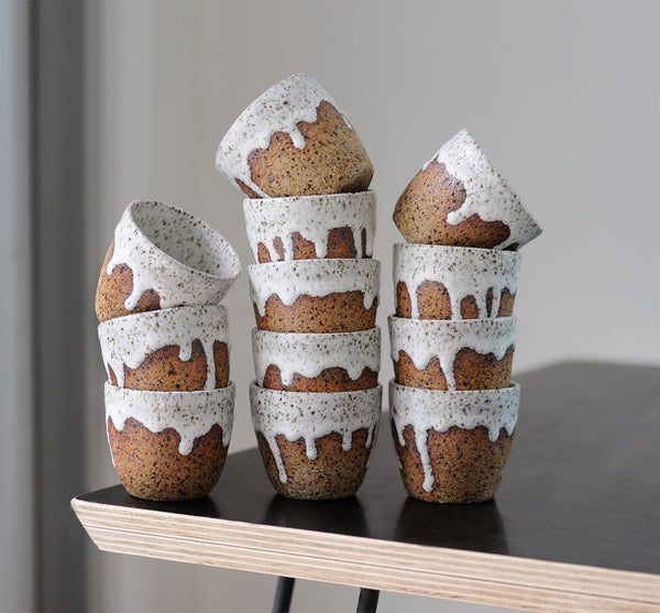DRIBBLE CUP - HANDLESS - SPECKLED CLAY - SMALL