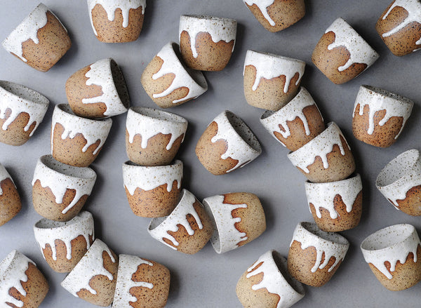 DRIBBLE CUP - HANDLESS - SPECKLED CLAY - SMALL