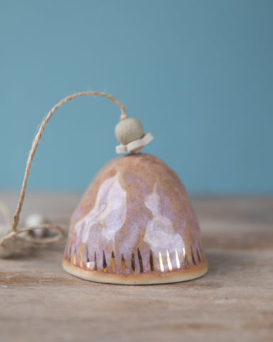 GOLD DASH BELL - SANDY CLAY - LILAC GLAZE