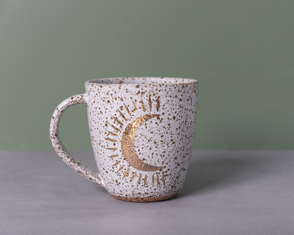 MOON SHINE MUG - GOLD - SPECKLED CLAY - S/M/L