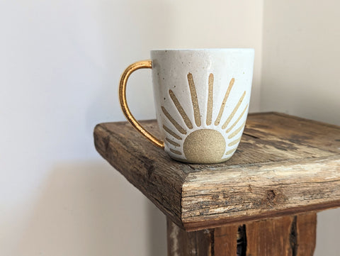 SUNRISE MUG - GOLD HANDLE - SANDY CLAY - S/M/L