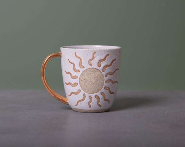 SOL MUG - GOLD HANDLE - SANDY CLAY - S/M/L