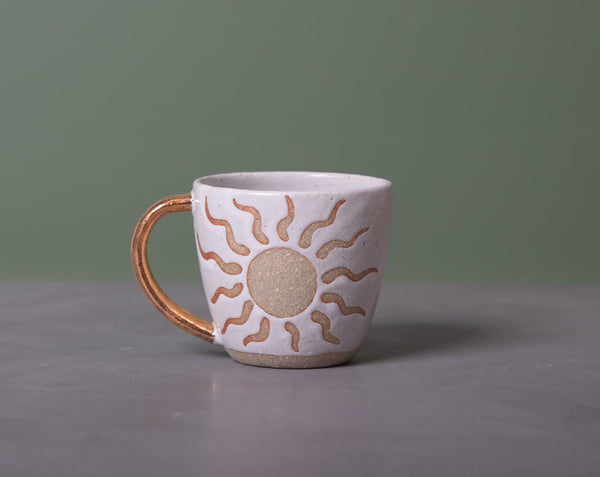 SOL MUG - GOLD HANDLE - SANDY CLAY - S/M/L