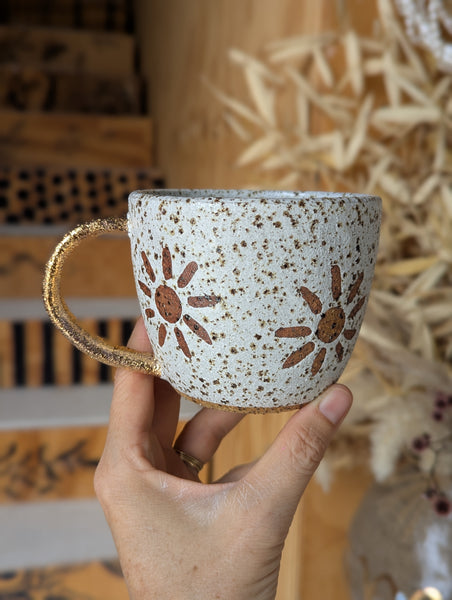 LITTLE SOL MUG - GOLD HANDLE - SPECKLED CLAY - S/M/L