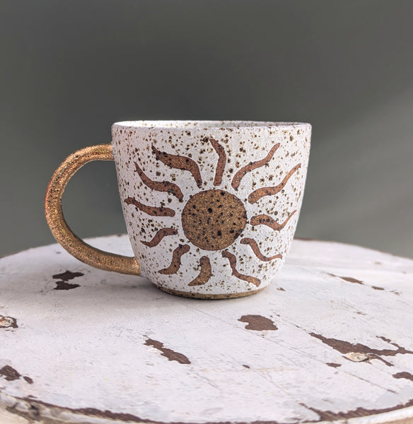 SOL MUG - GOLD HANDLE - SPECKLED CLAY - S/M/L
