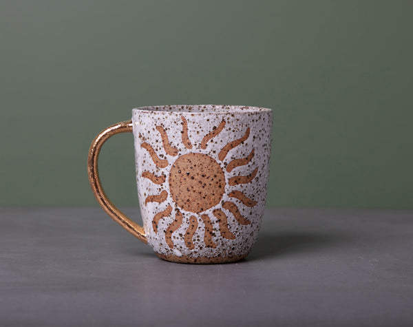 SOL MUG - GOLD HANDLE - SPECKLED CLAY - S/M/L