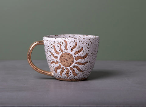 SOL MUG - GOLD HANDLE - SPECKLED CLAY - S/M/L