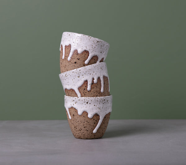 DRIBBLE CUP - HANDLESS - SPECKLED CLAY - SMALL