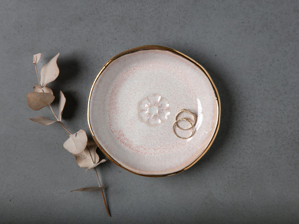 FLOWER BOWL - WHITE CLAY - PINK OPAL GLAZE