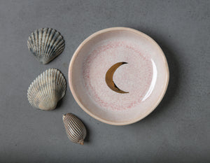 CRESCENT MOON BOWL - WHITE CLAY - PINK OPAL GLAZE