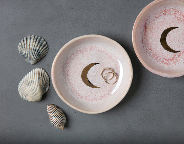 CRESCENT MOON BOWL - WHITE CLAY - PINK OPAL GLAZE