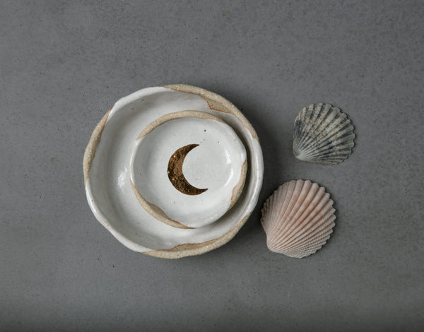 CRESCENT MOON BOWL - SANDY CLAY