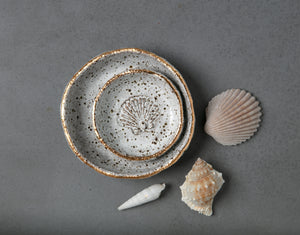 SCALLOP BOWL - SPECKLED CLAY