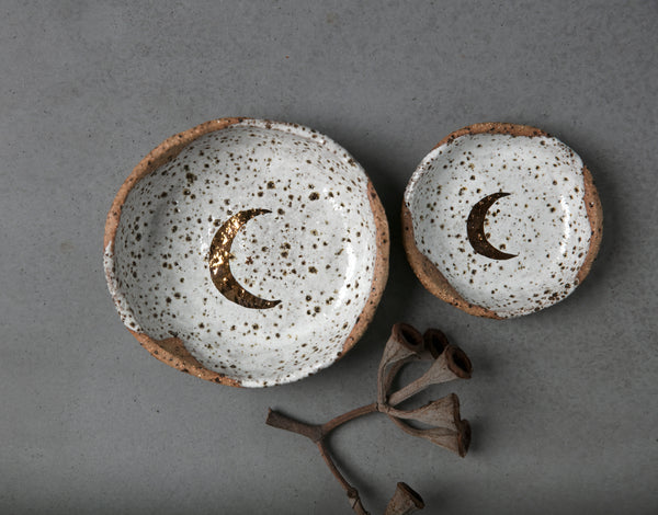 CRESCENT MOON BOWL - SPECKLED CLAY