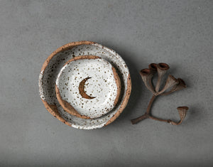 CRESCENT MOON BOWL - SPECKLED CLAY
