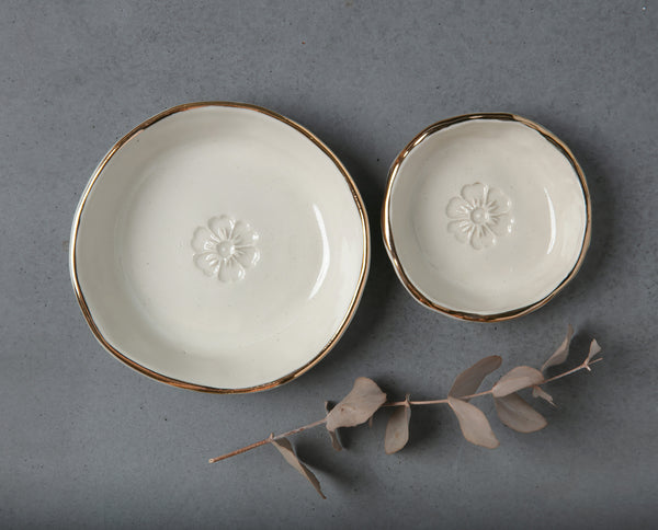 FLOWER BOWL - WHITE CLAY