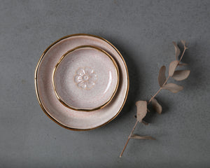 FLOWER BOWL - WHITE CLAY - PINK OPAL GLAZE