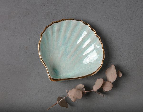 COCKLE SHELL BOWL - MINT GLAZE - WHITE CLAY - SMALL/MEDIUM