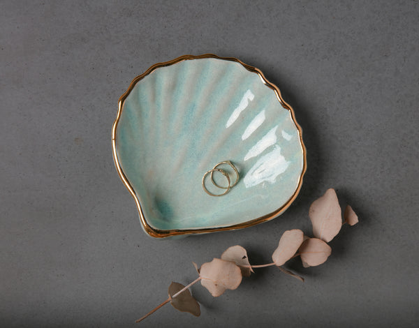 COCKLE SHELL BOWL - MINT GLAZE - WHITE CLAY - SMALL/MEDIUM