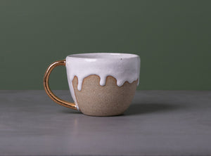 SEAFOAM MUG - GOLD HANDLE - SANDY CLAY - S/M/L