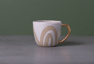 RAINBOW MUG - GOLD HANDLE - SANDY CLAY - S/M/L